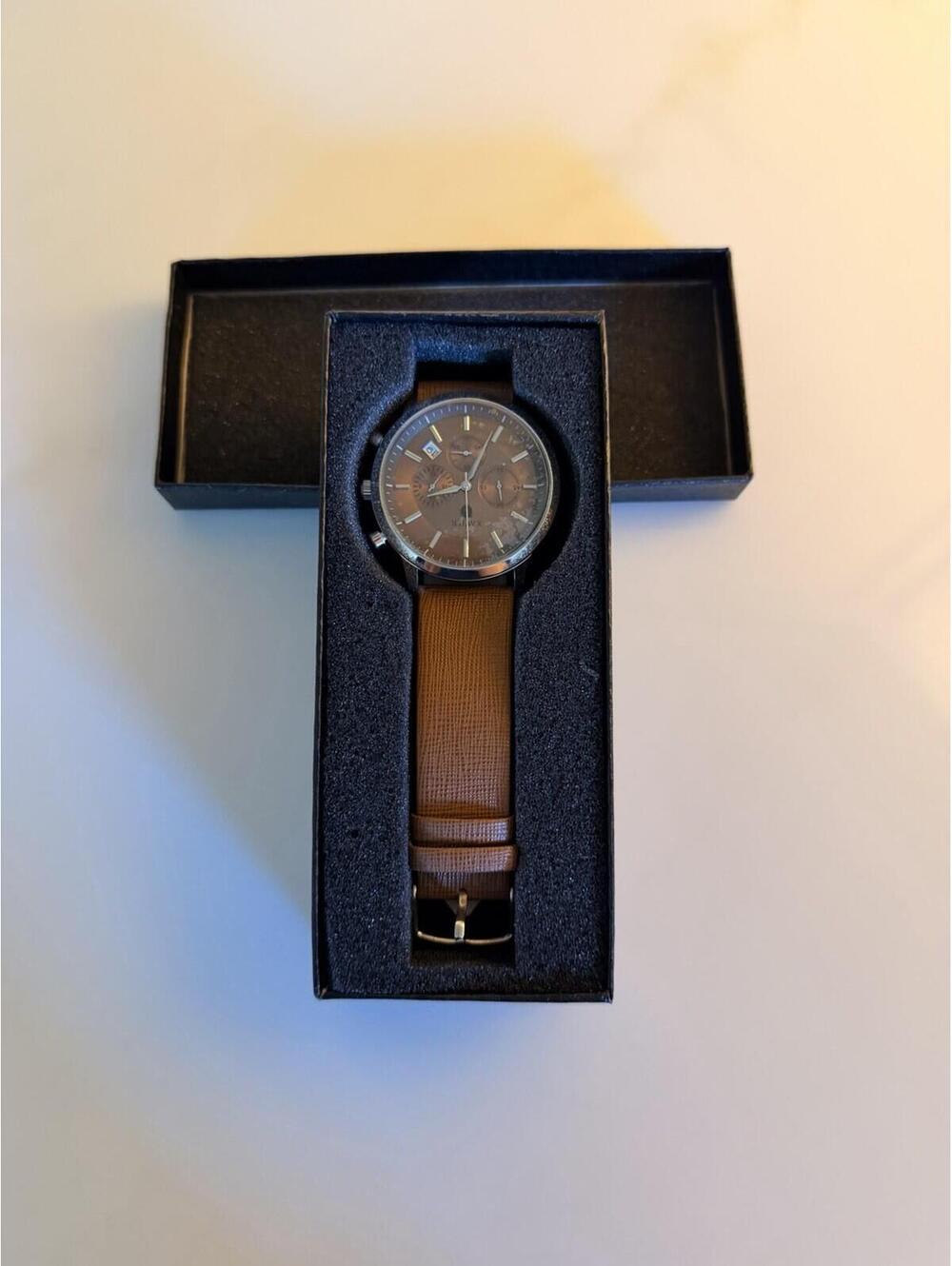 New Xavier Chronograph Watch - Brown Leather Strap